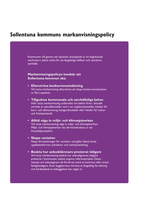 Markanvisning i Sollentuna - Sollentuna kommun