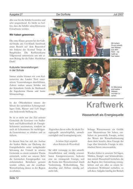 Ausgabe 27 Der Dorfbote Juli 2007 - Gemeinde Innervillgraten