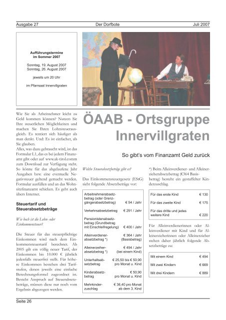 Ausgabe 27 Der Dorfbote Juli 2007 - Gemeinde Innervillgraten