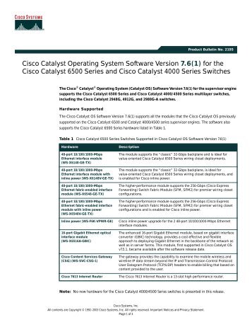 CISCO-Catalyst 6500 Expansion Module DS - CXtec