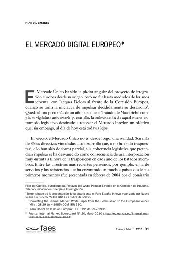 El mercado digital europeo - FAES