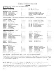biology majors worksheet 2004-2006 - College of Sciences - Old ...
