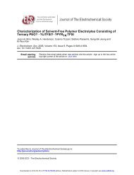 Characterization of Solvent-Free Polymer Electrolytes Consisting of