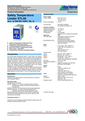 Safety Temperature Limiter STL50