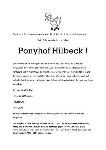 Ponyhof Hilbeck !