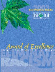 Award of Excellence - Canadian Race Relations Foundation