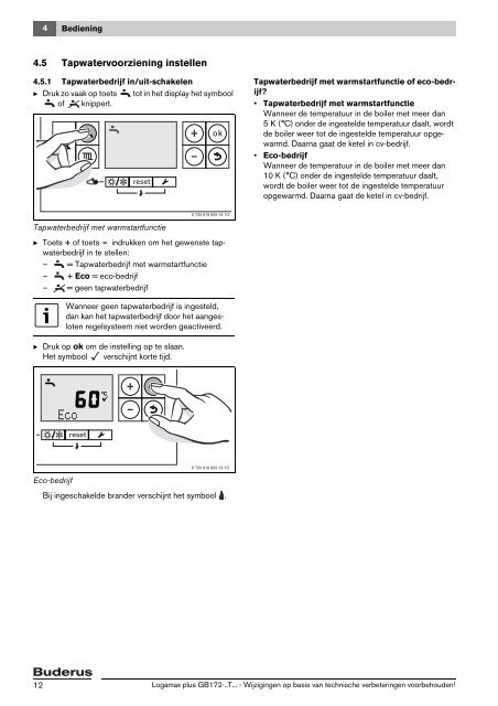 Bedieningshandleiding Logamax plus