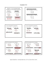 Lesson 3-2 - Math Slide Show