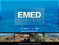 January 2013 Investor Presentation - EMED Mining