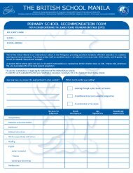 EYFS Recommendation Form - The British School Manila