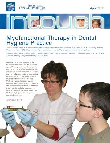 Myofunctional Therapy in Dental Hygiene Practice - College of ...