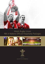 Welsh Rugby Union RBS 6 Nations Official Hospitality Packages