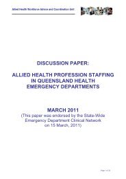 Allied Health Profession Staffing in Queensland Health Emergency ...