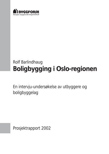 Boligbygging i Oslo-regionen - Sintef