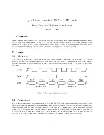 Sync Pulse Usage in CASPER DSP Blocks