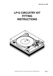 LP12 CIRCUITRY KIT FITTING INSTRUCTIONS - Linfo - Linn