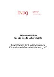 Präventionszielen für die zweite Lebenshälfte - BVPG