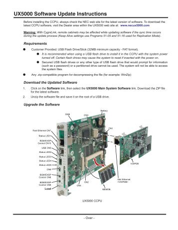 UX5000 Software Update Instructions - NEC UX5000