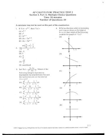 AP CALCULUS BC PRACTICE TEST 2