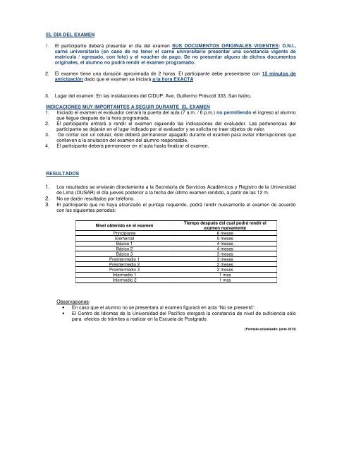 EXAMEN DE SUFICIENCIA- INFORMACIÓN PARA EL ALUMNO