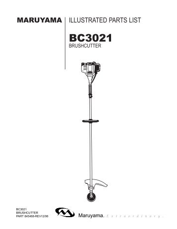 BC3021 Illustrated Parts List - Maruyama