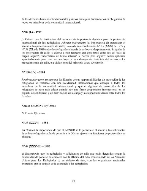 compilaciÃ³n temÃ¡tica de las conclusiones del comitÃ© ... - Acnur