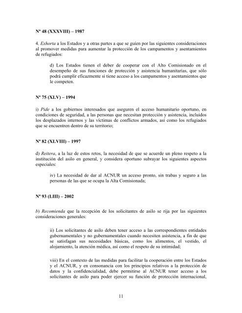 compilaciÃ³n temÃ¡tica de las conclusiones del comitÃ© ... - Acnur