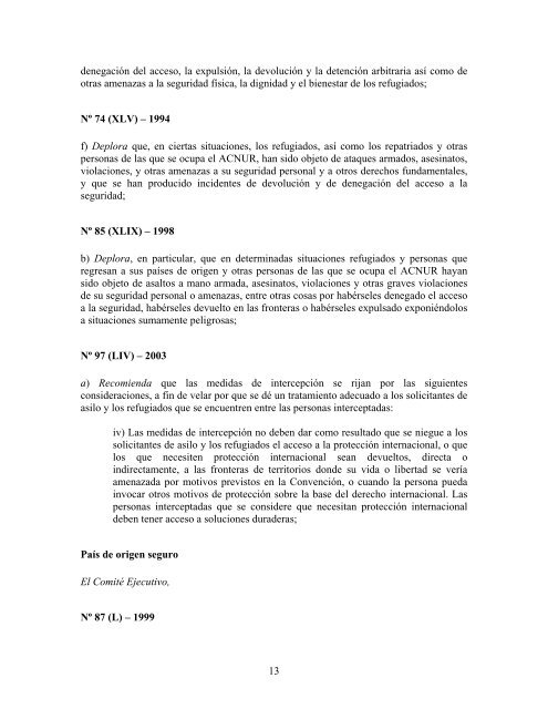 compilaciÃ³n temÃ¡tica de las conclusiones del comitÃ© ... - Acnur