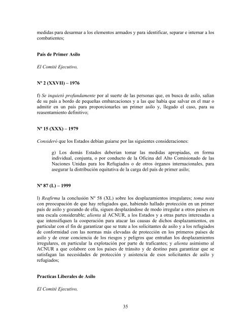 compilaciÃ³n temÃ¡tica de las conclusiones del comitÃ© ... - Acnur