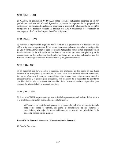 compilaciÃ³n temÃ¡tica de las conclusiones del comitÃ© ... - Acnur