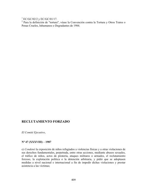 compilaciÃ³n temÃ¡tica de las conclusiones del comitÃ© ... - Acnur