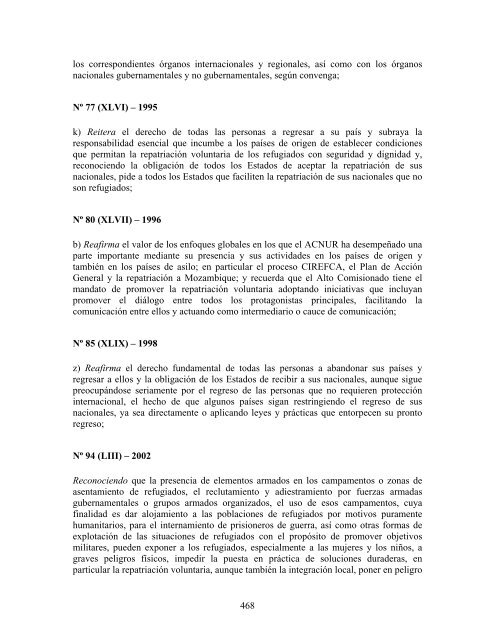 compilaciÃ³n temÃ¡tica de las conclusiones del comitÃ© ... - Acnur