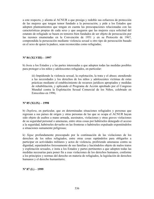 compilaciÃ³n temÃ¡tica de las conclusiones del comitÃ© ... - Acnur