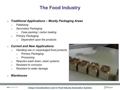 Robotics in the Food Industry and Hygienic Design - 3-A Sanitary ...