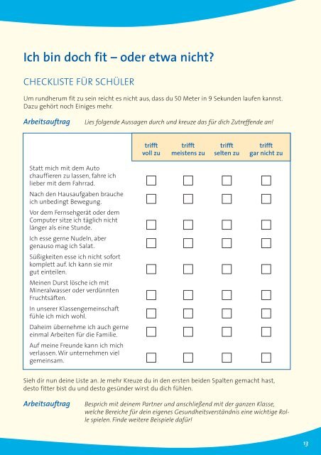 Gesundheit macht Schule - Kostenloses Material für ...