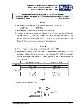 frequÃªncia2005 - Departamento de Engenharia ElectrotÃ©cnica