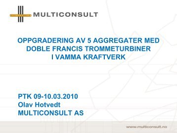 OPPGRADERING AV 5 AGGREGATER MED DOBLE ... - Energi Norge