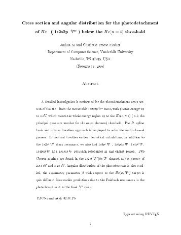 Cross section and angular distribution for the photodetachment of IQ ...