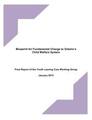 Blueprint for Fundamental Change to Ontario's Child Welfare System