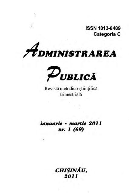 Revista "Administrarea publica" ianuarie â martie 2011 nr. 1