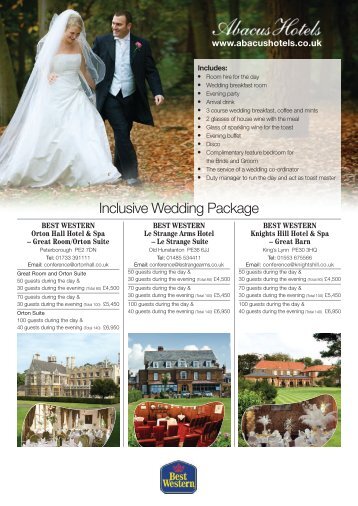 Wedding Package brochure - Abacus Hotels