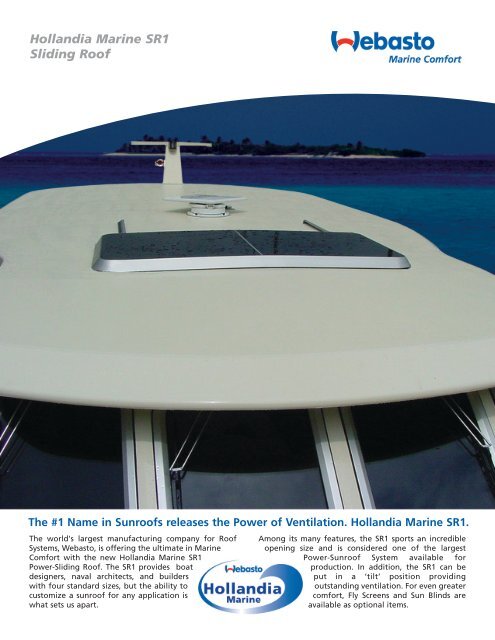 Hollandia Marine SR1 Sliding Roof - Webasto