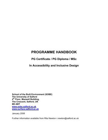 PROGRAMME HANDBOOK - University of Salford