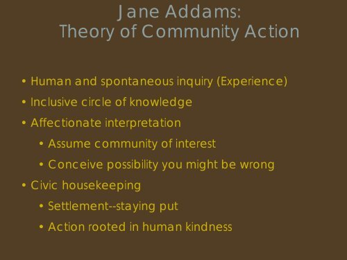 The Legacy of Jane Addams - CCNR