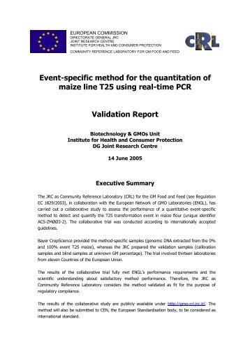 Validation report - European Union Reference Laboratory for GM ...