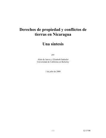 Derechos de propiedad y conflictos de tierras en Nicaragua ... - aGter