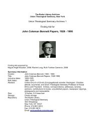 John Coleman Bennett Papers, 1928 - 1995 - Columbia University ...