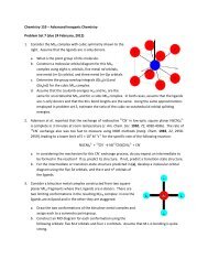 Chemistry 153 â Advanced Inorganic Chemistry Problem Set 7 (due ...