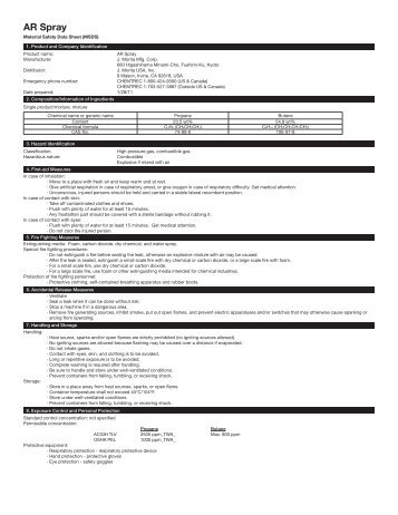 AR Spray MSDS - Morita