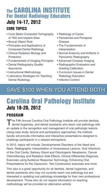 The Carolina Institute for Dental Radiology Educators